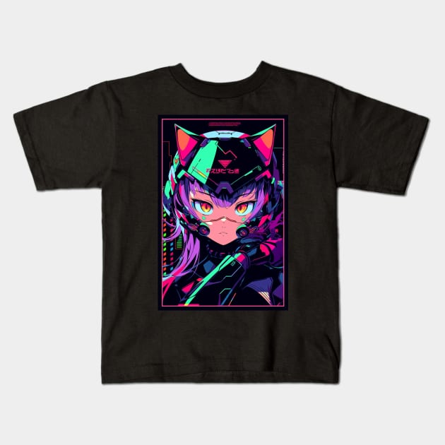 Anime Cat Girl | Quality Anime Design | Chibi Cat Girl Miaw | Manga Anime Art Kids T-Shirt by AlNoah